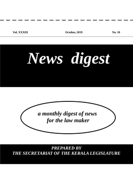 A Monthly Digest of News for the Law Maker