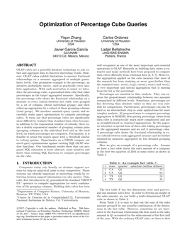 Optimization of Percentage Cube Queries