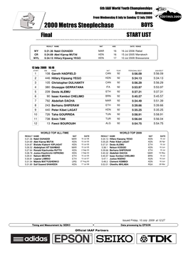 2000 Metres Steeplechase