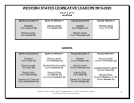 Western States Legislative Leaders 2019-2020