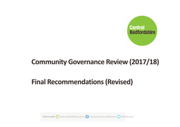 Community Governance Review (2017/18) Final Recommendations
