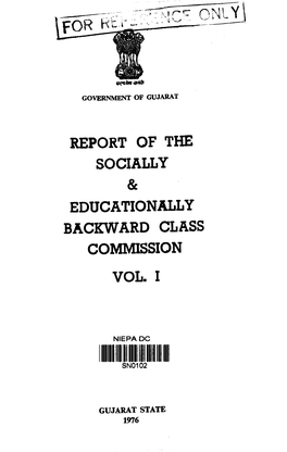 Report of the Socially & Educationally Backward