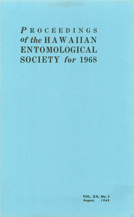 Of the HAWAIIAN ENTOMOLOGICAL SOCIETY for 1968