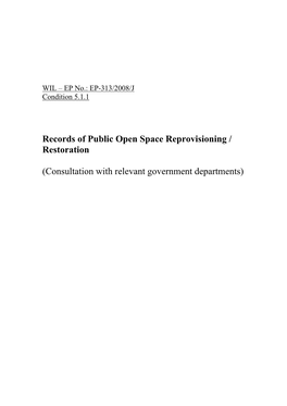 Records of Public Open Space Reprovisioning / Restoration