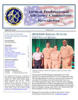 Dental Professional Advisory Committee Newsletter February 2015