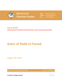 Gains of Radd-Ul-Fassad