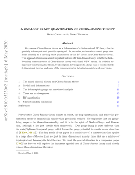A One-Loop Exact Quantization of Chern-Simons Theory