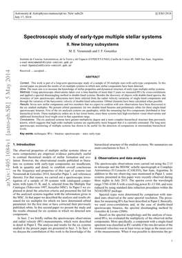 Spectroscopic Study of Early-Type Multiple Stellar Systems II. New