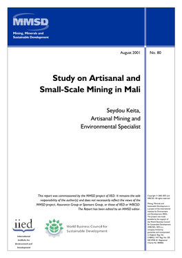 Study on Artisanal and Small-Scale Mining in Mali