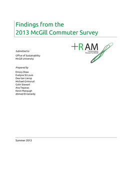 Findings from the 2013 Mcgill Commuter Survey