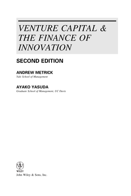 Venture Capital & the Finance of Innovation