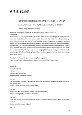 Rethinking Pictorialism (Princeton, 20-21 Oct 17)