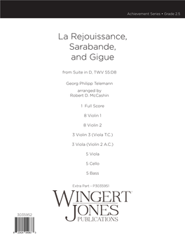 La Rejouissance, Sarabande, and Gigue