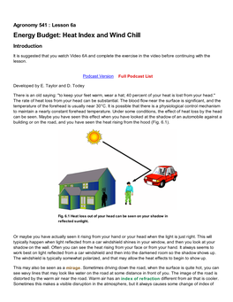 Heat Index and Wind Chill Introduction