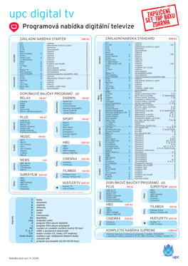 Upc Digital Tv Programová Nabídka Digitální Televize
