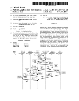 (12) Patent Application Publication (10) Pub. No.: US 2016/0337426A1 Shribman Et Al