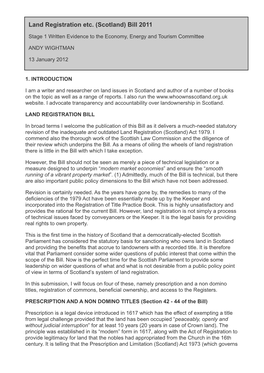 Land Registration Etc. (Scotland) Bill 2011