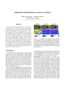 Improving Color Reproduction Accuracy on Cameras