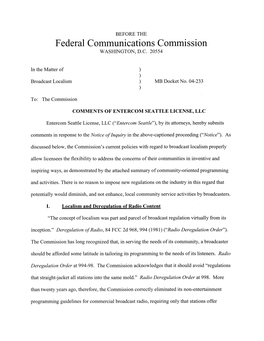 Federal Communications Commission WASHINGTON, D.C
