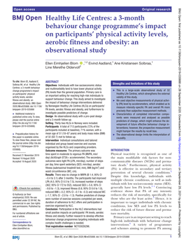 Month Behaviour Change Programme's Impact on Participants' Physical Activity Levels, Aerobic Fitn