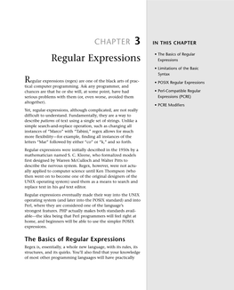 Regular Expressions Expressions • Limitations of the Basic Syntax