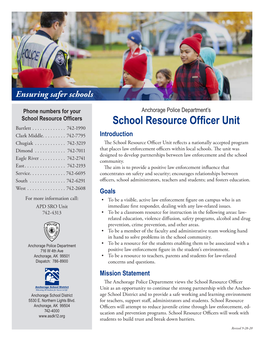 Anchorage Police Department's School Resource Officer Unit