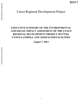 (P117318): Cusco Landfill and Associated Facilities