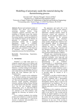 Modelling of Anisotropic Suede-Like Material During the Thermoforming Process