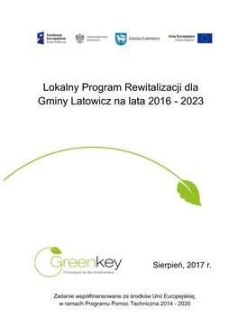 Lokalny Program Rewitalizacji Dla Gminy Latowicz Na Lata 2016 - 2023