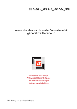 Commissariat Général De L'intérieur