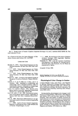 Physiological Color Change in Snakes Physiological Color Change in Snakes