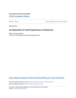 An Exploration of Youth Experiences in Chatrooms