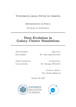 Dust Evolution in Galaxy Cluster Simulations