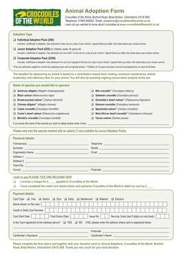 Animal Adoption Form