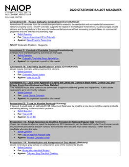 2020 Statewide Ballot Measures