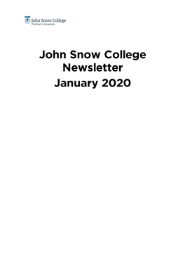 John Snow College Newsletter January 2020