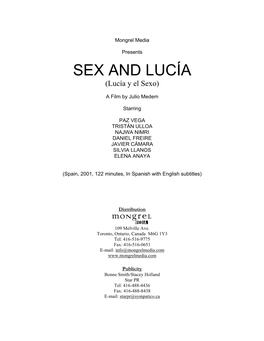 SEX and LUCÍA (Lucía Y El Sexo)