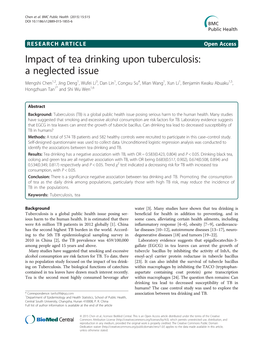 Impact of Tea Drinking Upon Tuberculosis