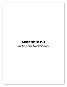 APPENDIX D-2 Sea Level Rise Technical Memo