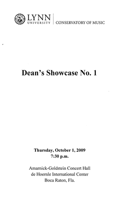 2009-2010 Dean's Showcase No. 1