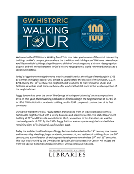 The GW Historic Walking Tour!