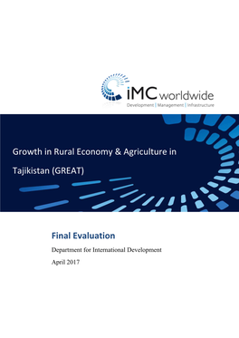 Growth in Rural Economy and Agriculture in Tajikistan