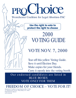 Autumn 2000 Autumn 2000 Prochoice, Westchester Coalition for Legal Abortion, Inc