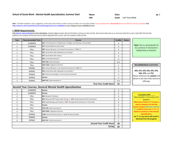 Second Year Courses, General Mental Health Specialization