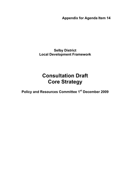 Consultation Draft Core Strategy