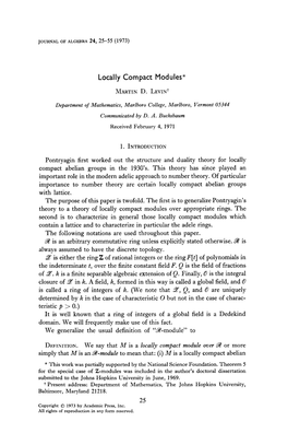 Locally Compact Modules*