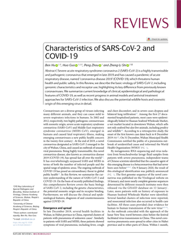 Characteristics of SARS-Cov-2 and COVID-19