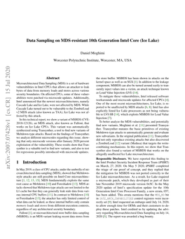 Arxiv:2007.07428V1 [Cs.CR] 15 Jul 2020