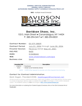 Davidson Shoes, Inc