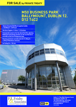 M50 Business Park Ballymount, Dublin 12. D12 T4c2